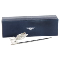 Vintage Cased Chromium Bentley Double Winged Letter Opener Late 20th Century