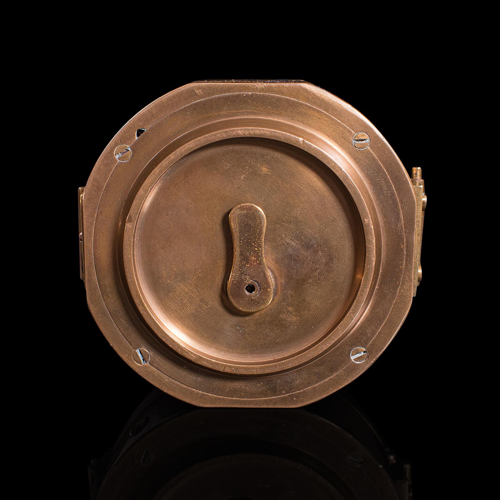 Vintage Cased Compass, English, Copper, Bronze, Maritime, Navigation Instrument 7