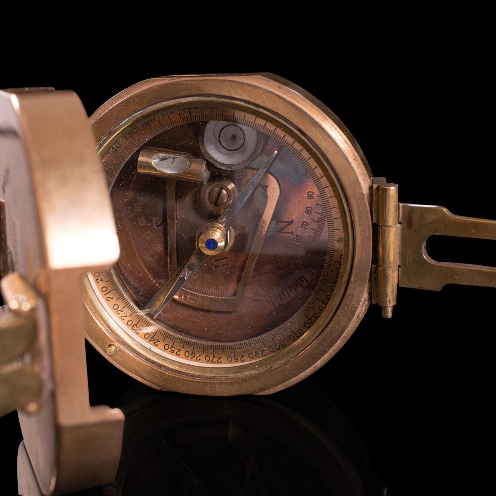 Vintage Cased Compass, English, Copper, Bronze, Maritime, Navigation Instrument 4