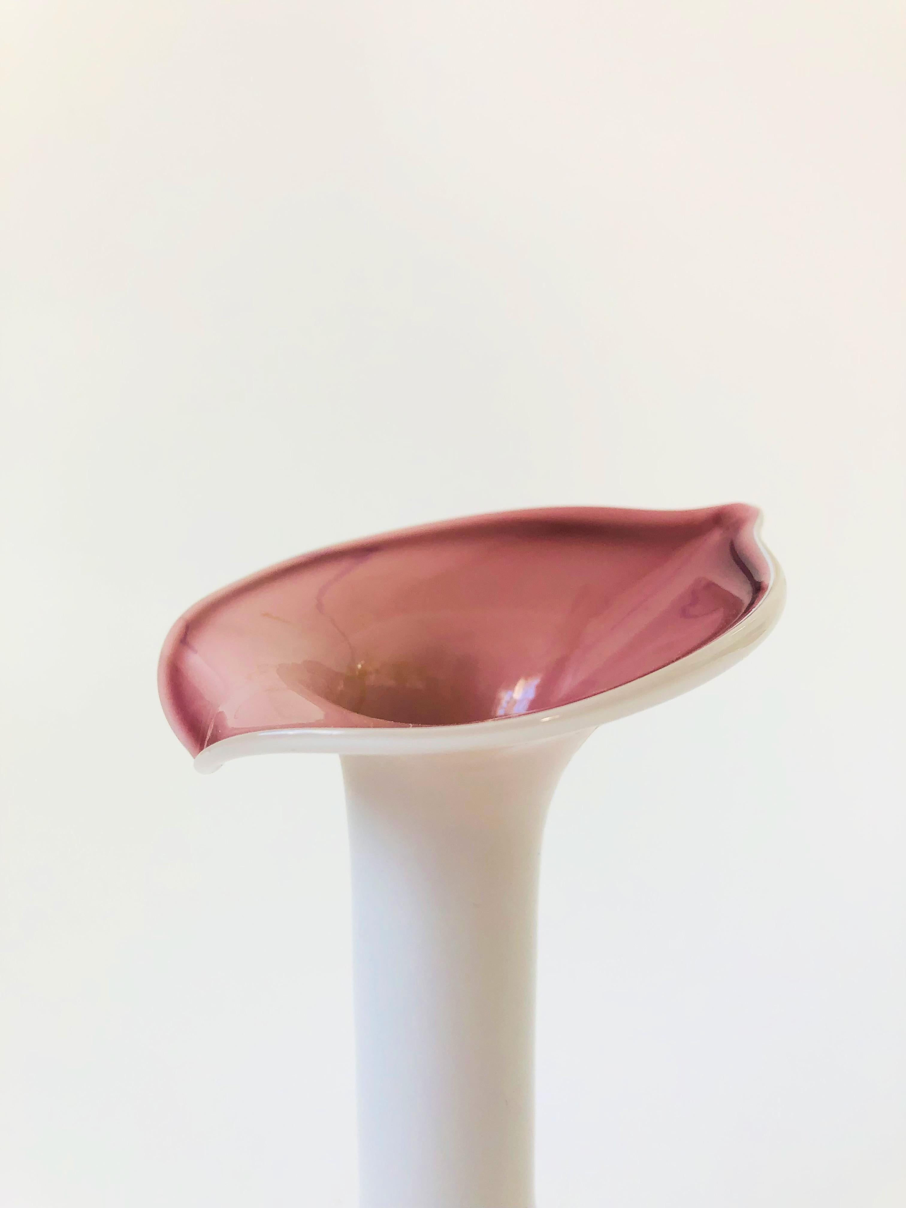 Art Nouveau Vintage Cased Glass Lily Vase For Sale