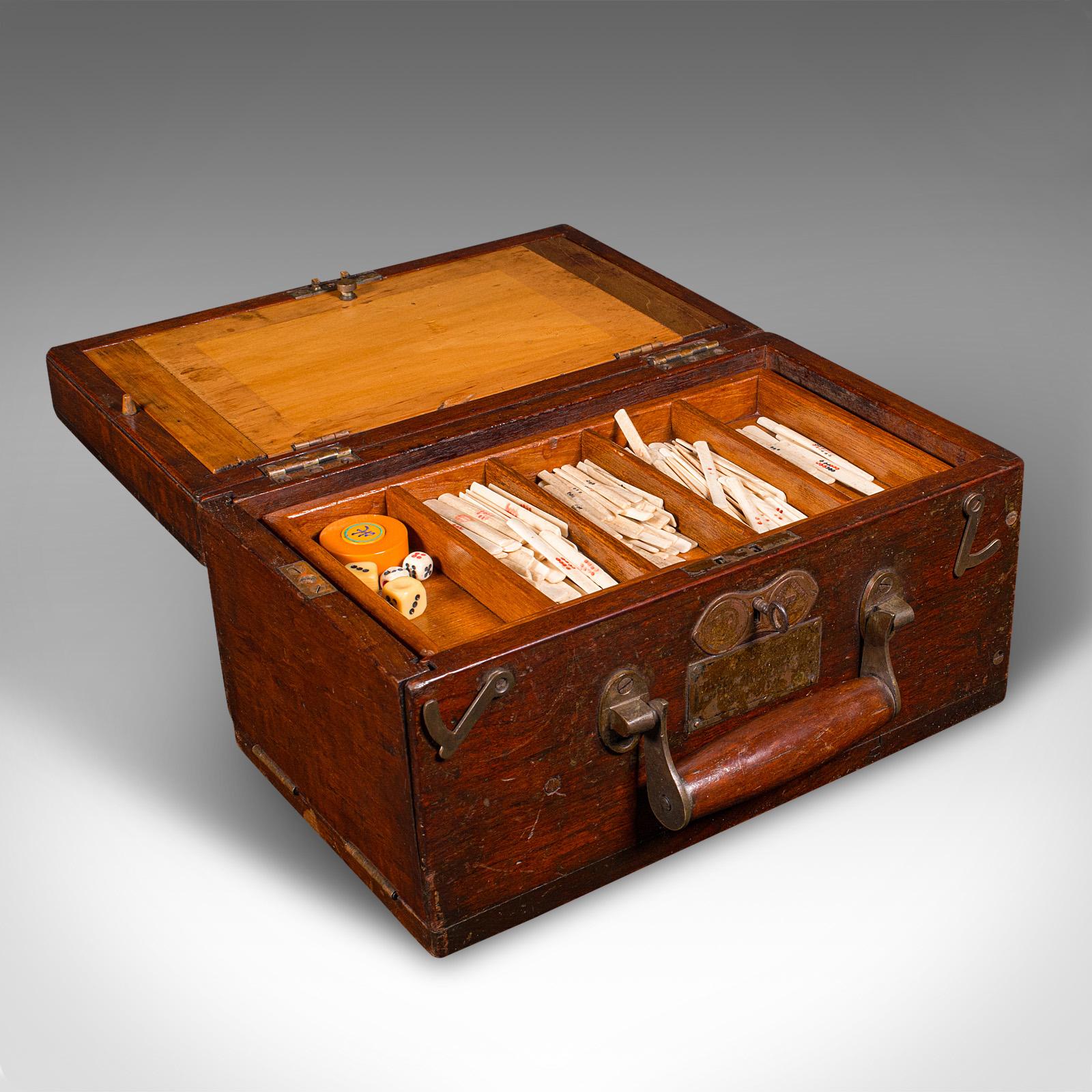 Our Stock # 18.9620

This is a vintage cased Mahjong set. a Chinese, lacquered gaming counter set, dating to the Art Deco period and earlier, circa 1940.

Strikingly coloured set, with a fascinating older carry case
Displays a desirable aged patina