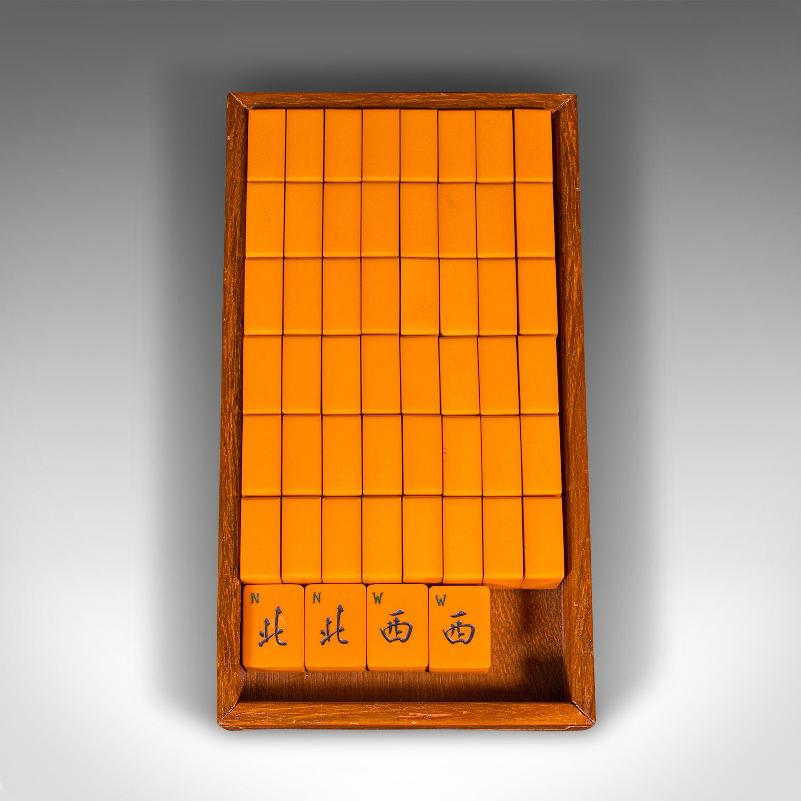 Vintage Cased Mahjong, Chinese, Gaming Counters, Antique Box, Art Deco, C.1940 3