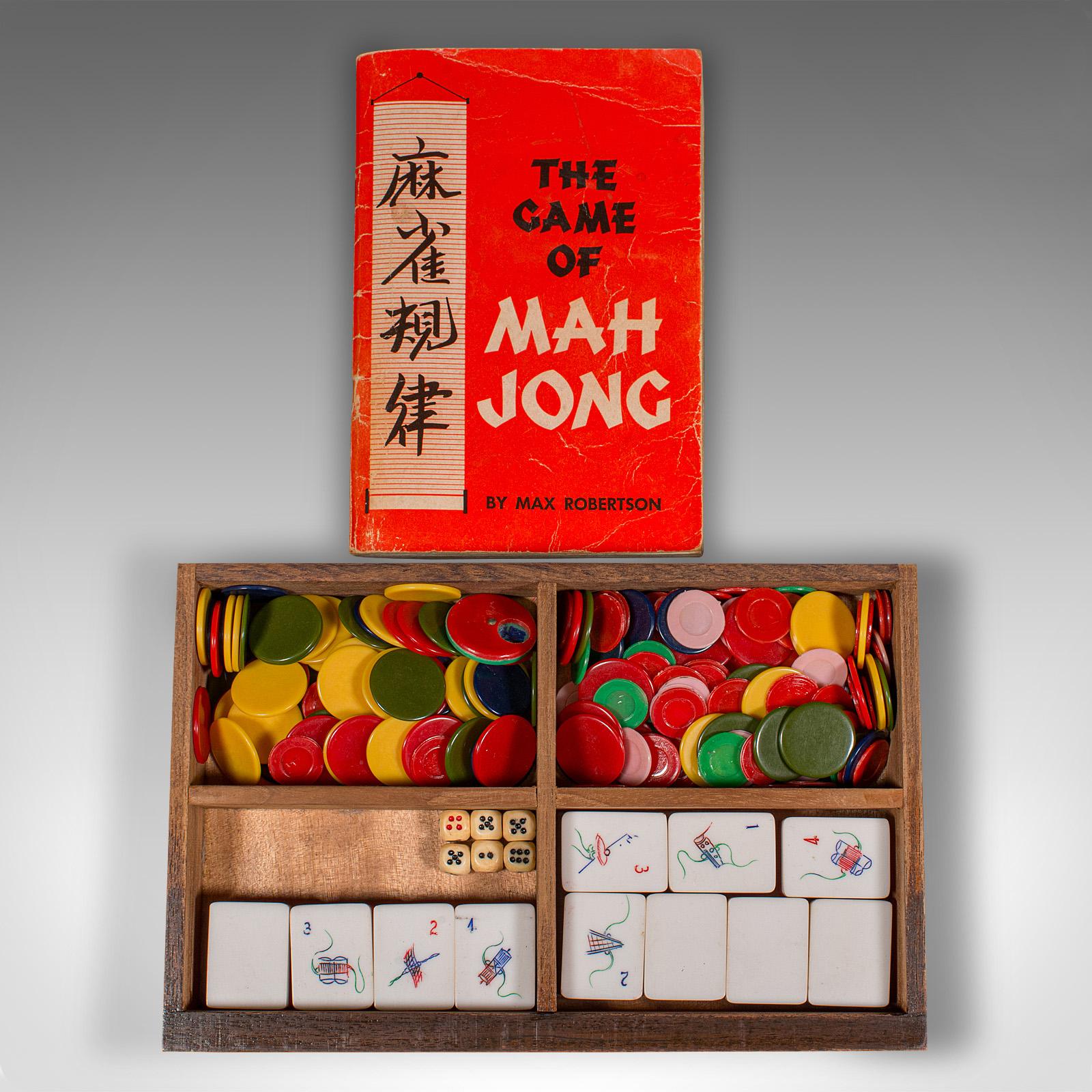 Vintage Cased Mahjong Set, Chinese, Carved Teak, Gaming Set, Mid Century, C.1950 6