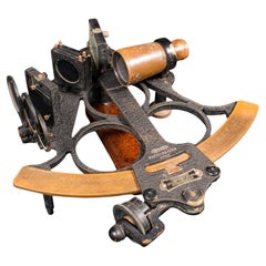 Vintage Sextant, englisch, nautisch, handgehäkeltes wissenschaftliches Instrument mit Gehäuse, ca. 1960