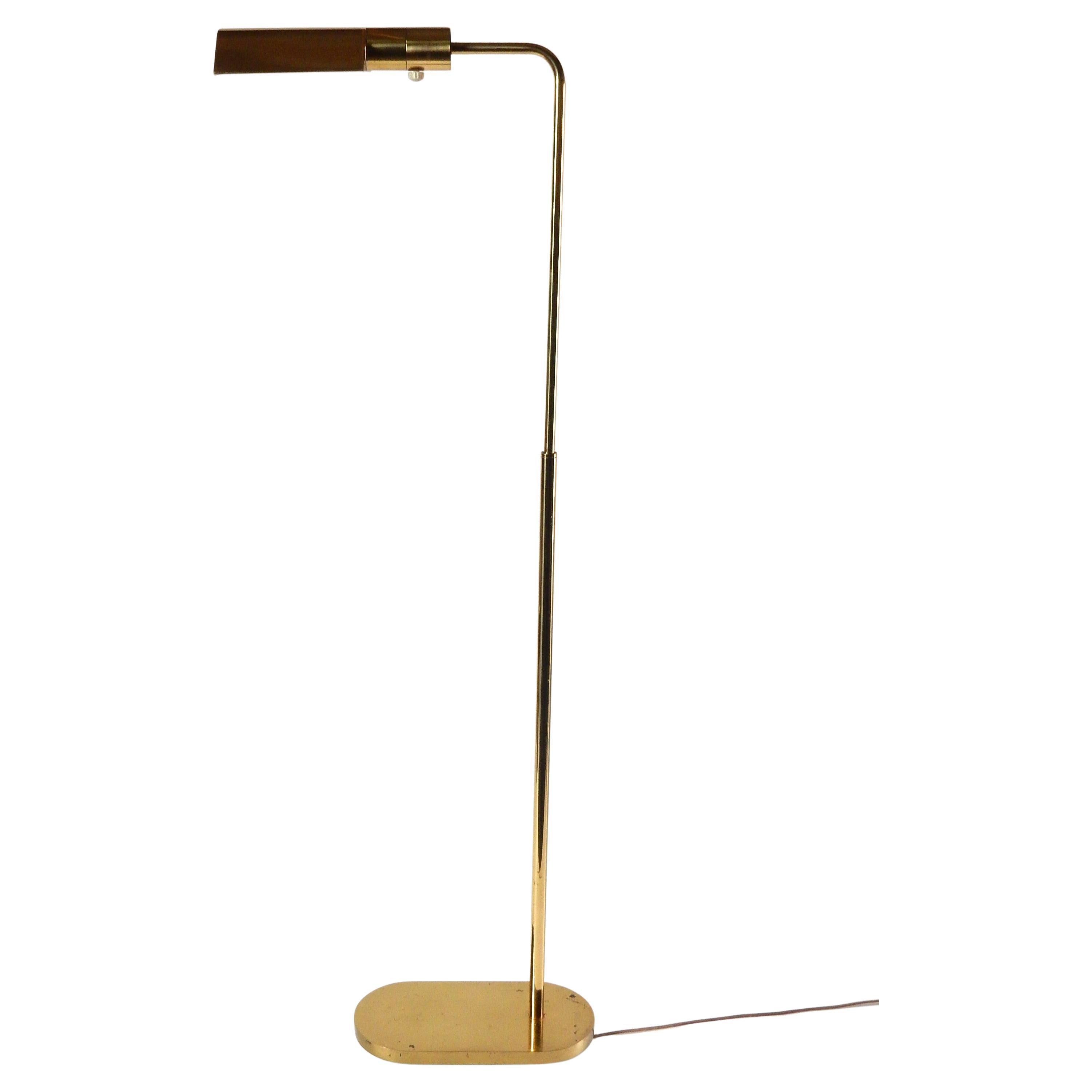 Lampada da terra regolabile in ottone vintage di Casella Lighting in vendita