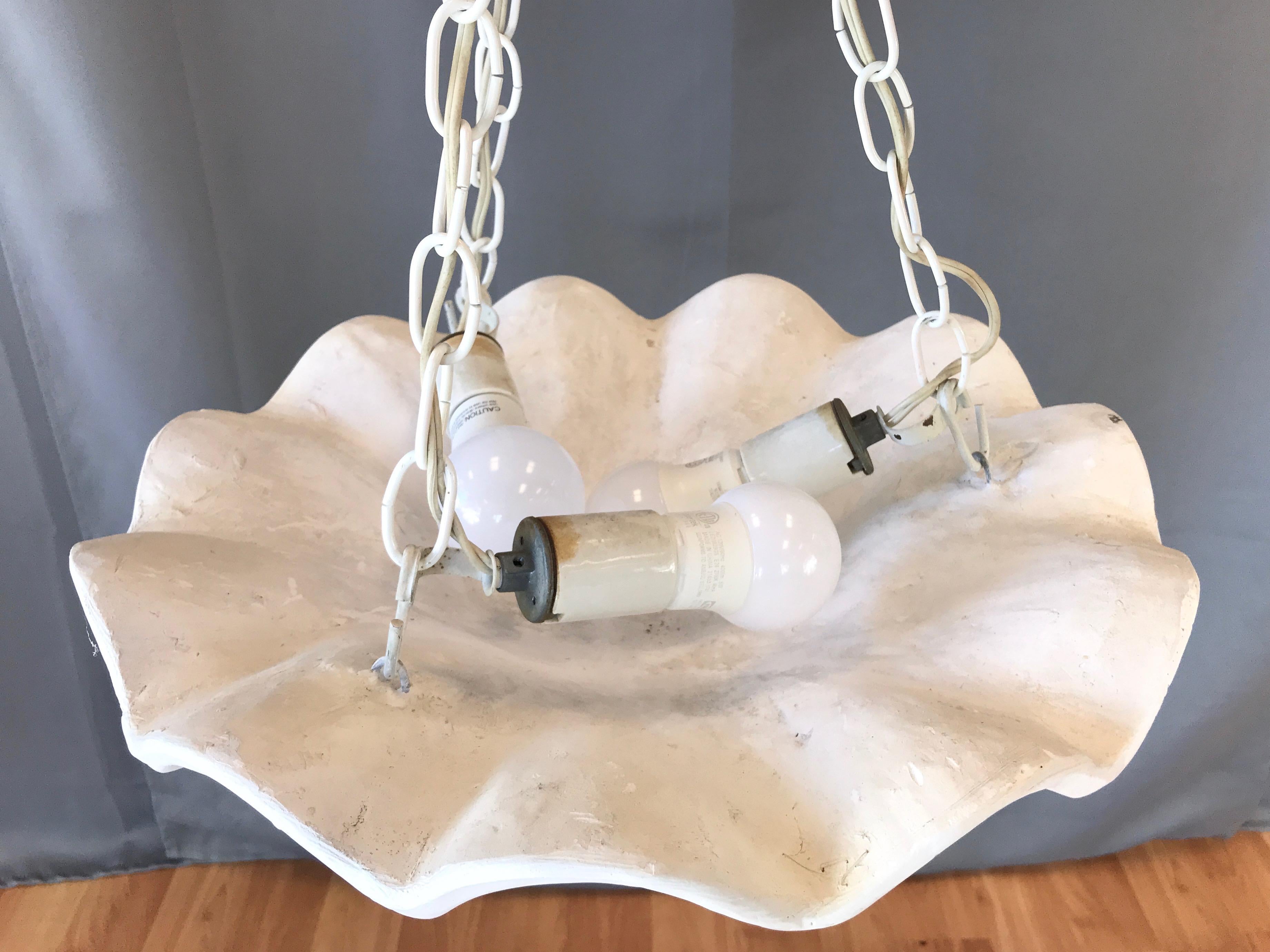 Vintage Casella Lighting Plaster Plafonnier in the Manner of Frances Elkins 1