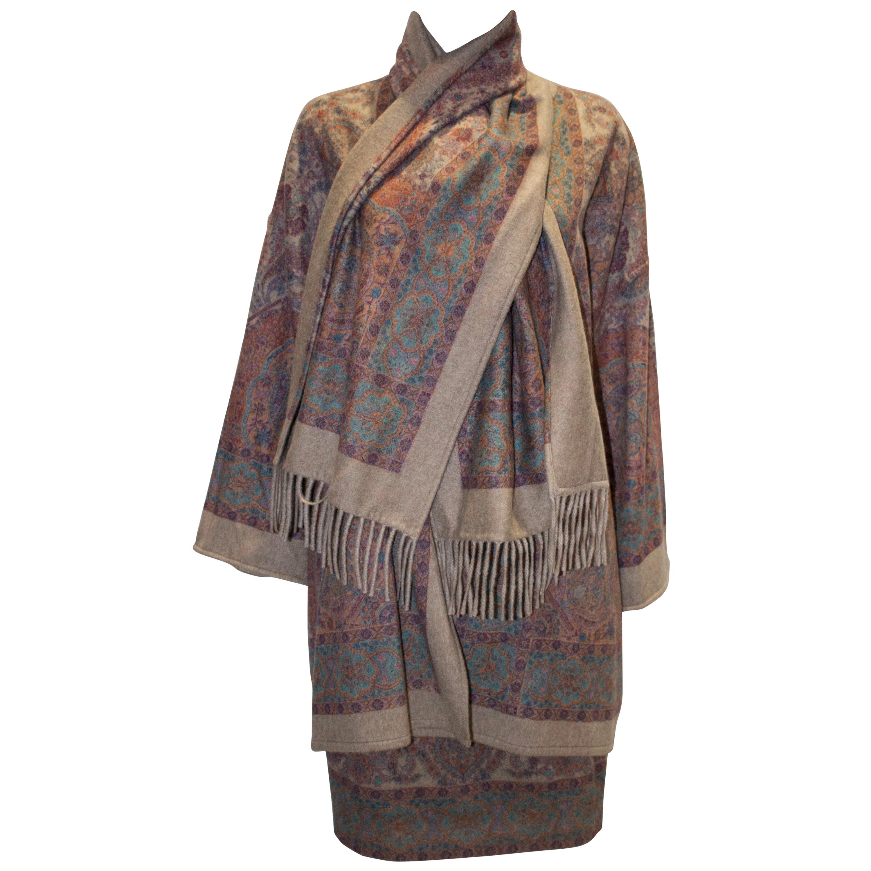 Vintage Cashmere Jacket with Paisley Print For Sale