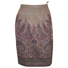 Gonna vintage in cachemire con disegno Paisley