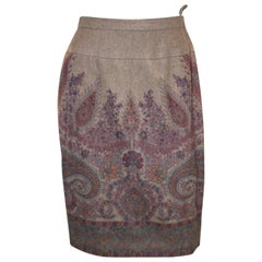 Vintage Cashmere Skirt with Paisley Design