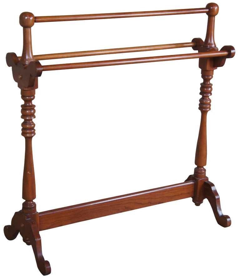 Vintage Cassidy Furniture Early American Cherry Quilt Rack Towel Blanket Stand at 1stDibs