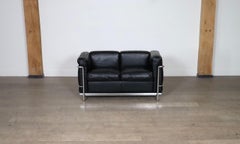 Vintage Cassina LC2 Two Seater Sofa By Charlotte Perriand And Le Corbusier