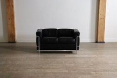 Vintage Cassina LC2 Two Seater Sofa By Charlotte Perriand And Le Corbusier