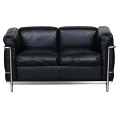 Vintage Cassina LC2 Two Seater Sofa By Charlotte Perriand And Le Corbusier