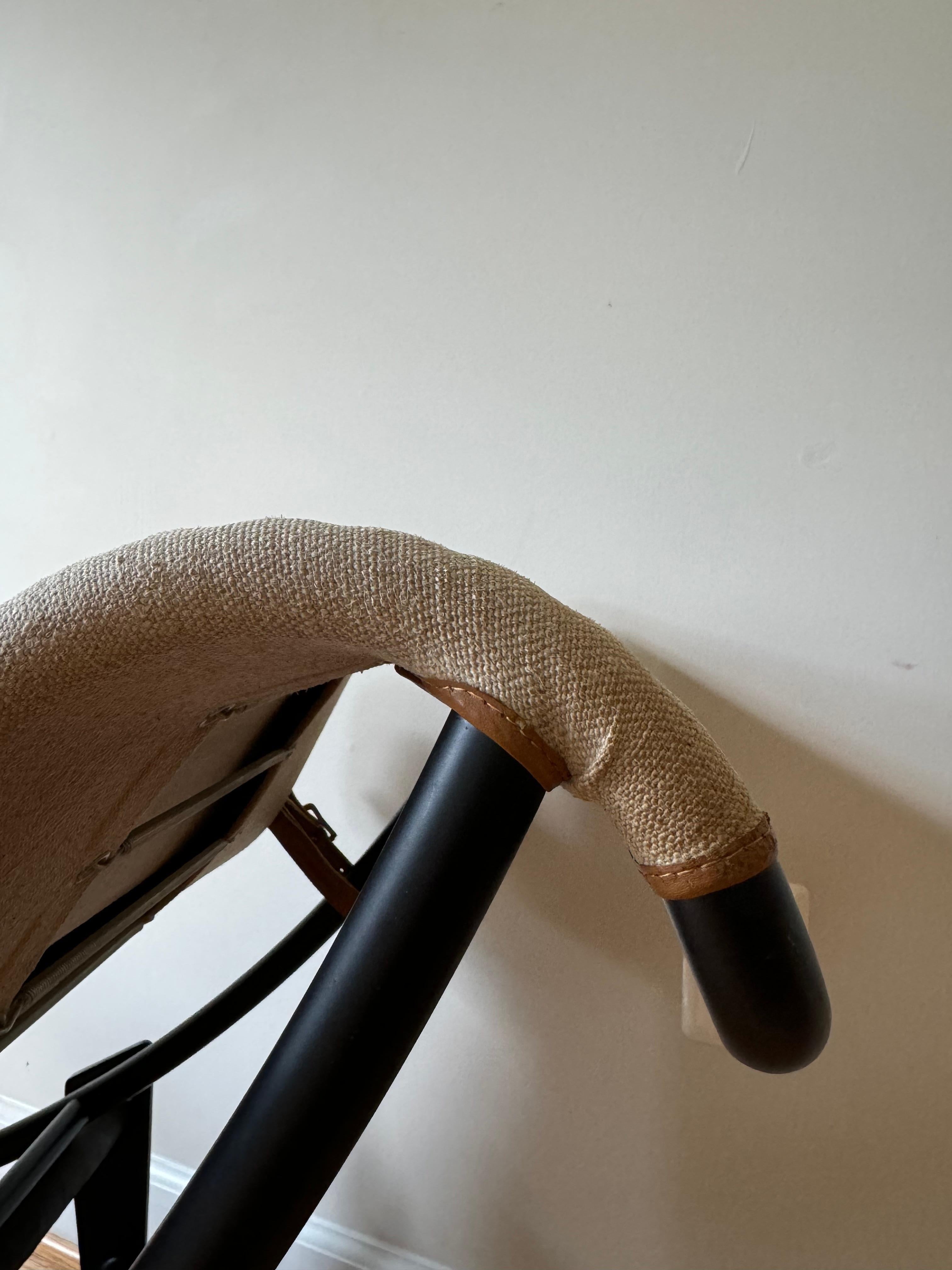 Acier inoxydable Chaise longue Cassina LC4 de Le Corbusier, Jeanneret, Perriand