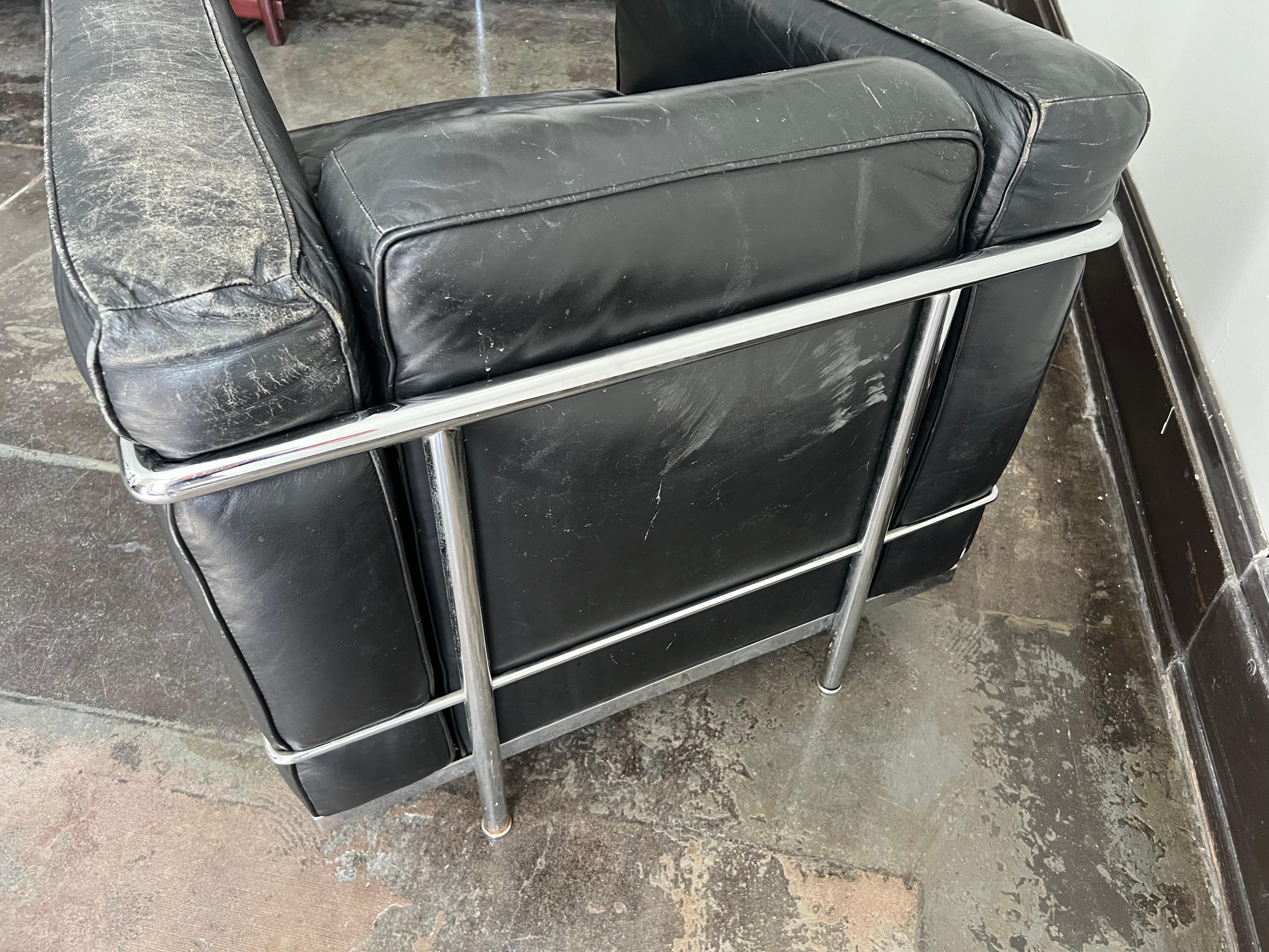 Vintage Cassina Le Corbusier, Jeanneret, and Perriand LC2 Club Chair 10