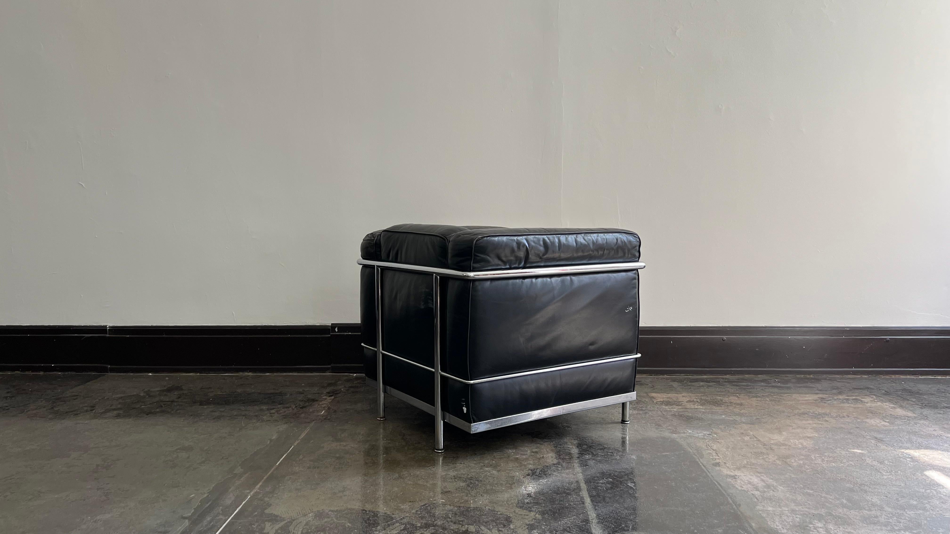 Leather Vintage Cassina Le Corbusier, Jeanneret, and Perriand LC2 Club Chair