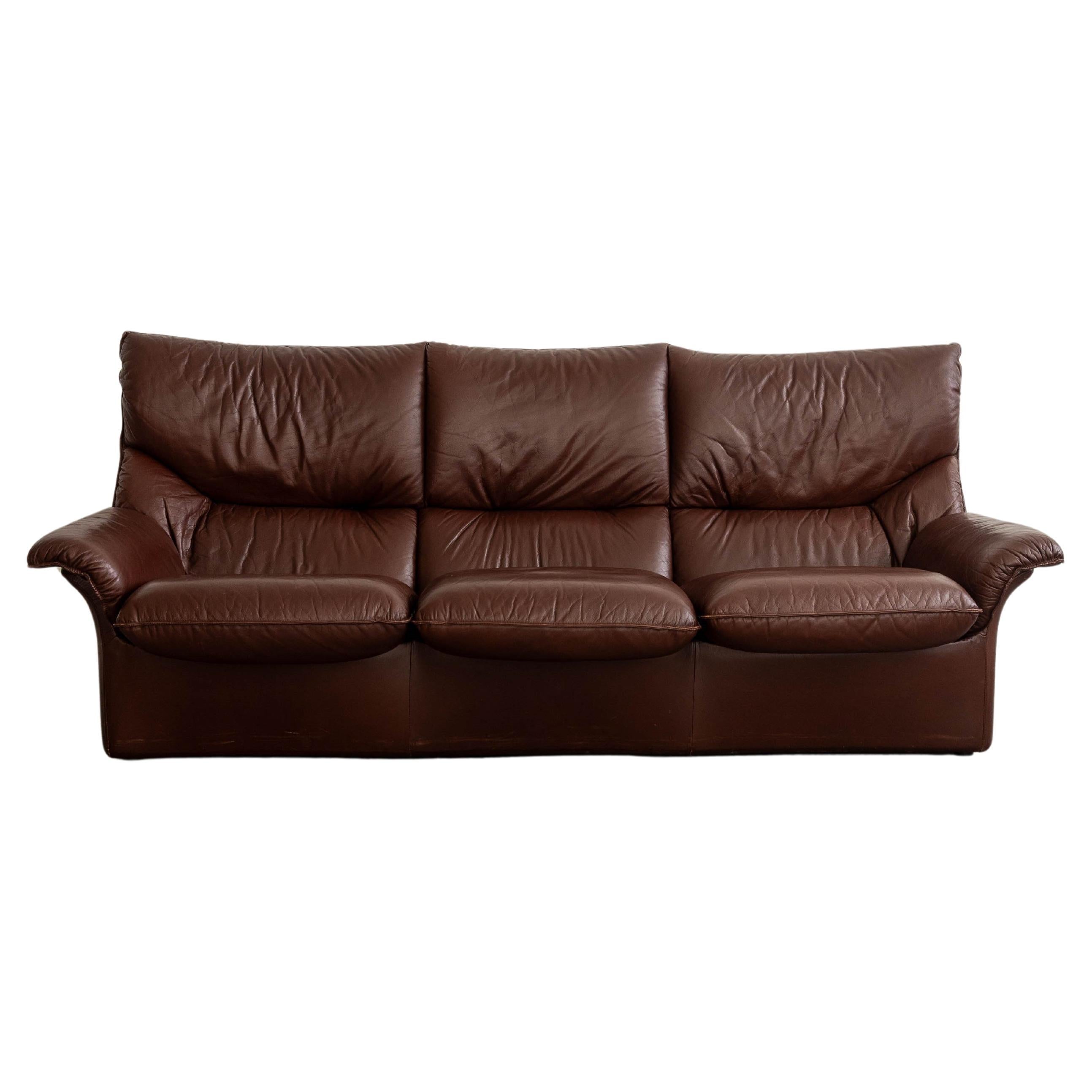 Vintage Cassina Style Leather Sofa For Sale at 1stDibs