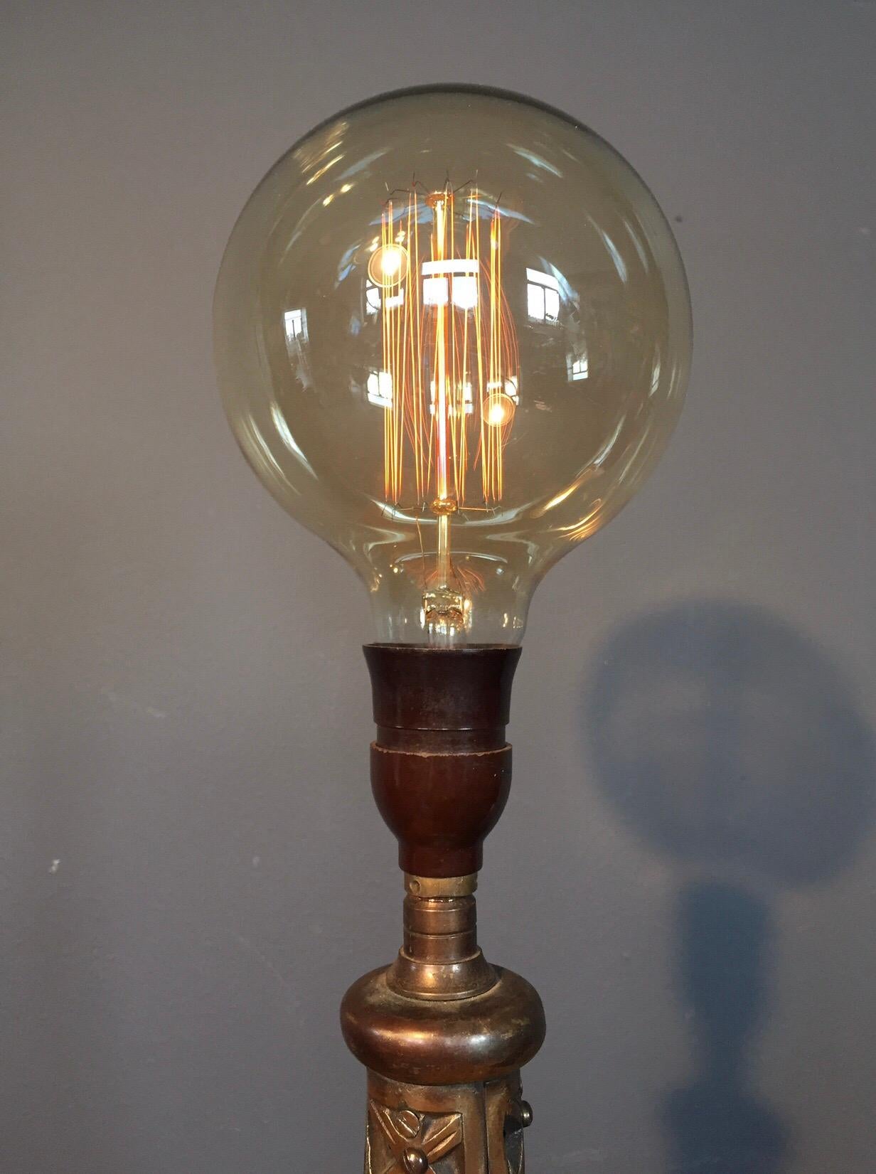 Vintage Cast Alloy Table Lamp In Good Condition In Søborg, DK