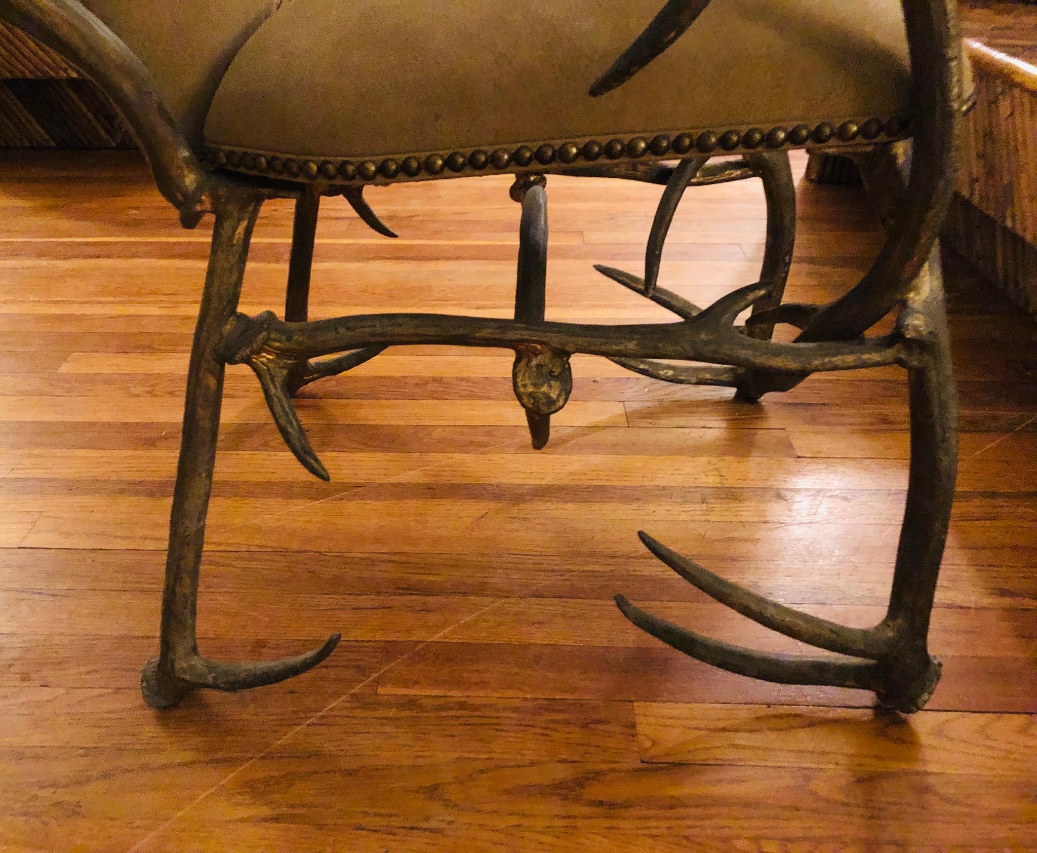 Organic Modern Vintage Cast Aluminum Antler Chair by Arthur Court, circa 1970s