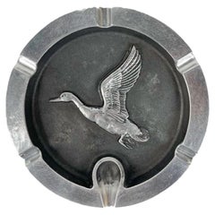 Vintage Cast Aluminum Bruce Fox Cigar/Pipe Ashtray with Relief Goose in Flight