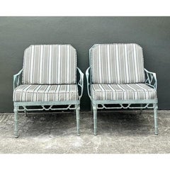 Vintage Cast Aluminum “Calcutta” Lounge Chairs - A Pair