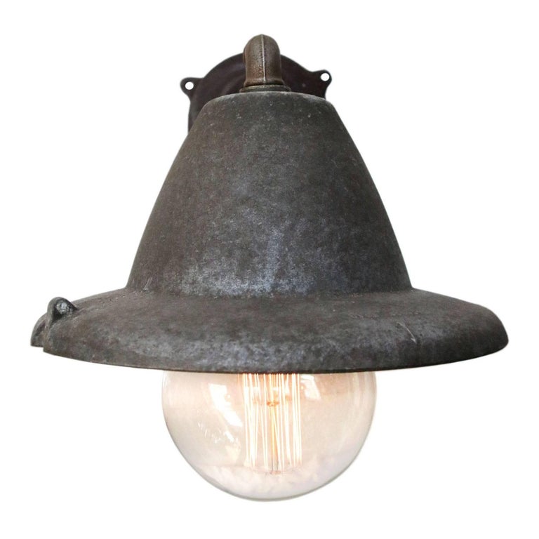 Vintage Cast Aluminum Factory Wall Light Cast Iron Arm at 1stDibs