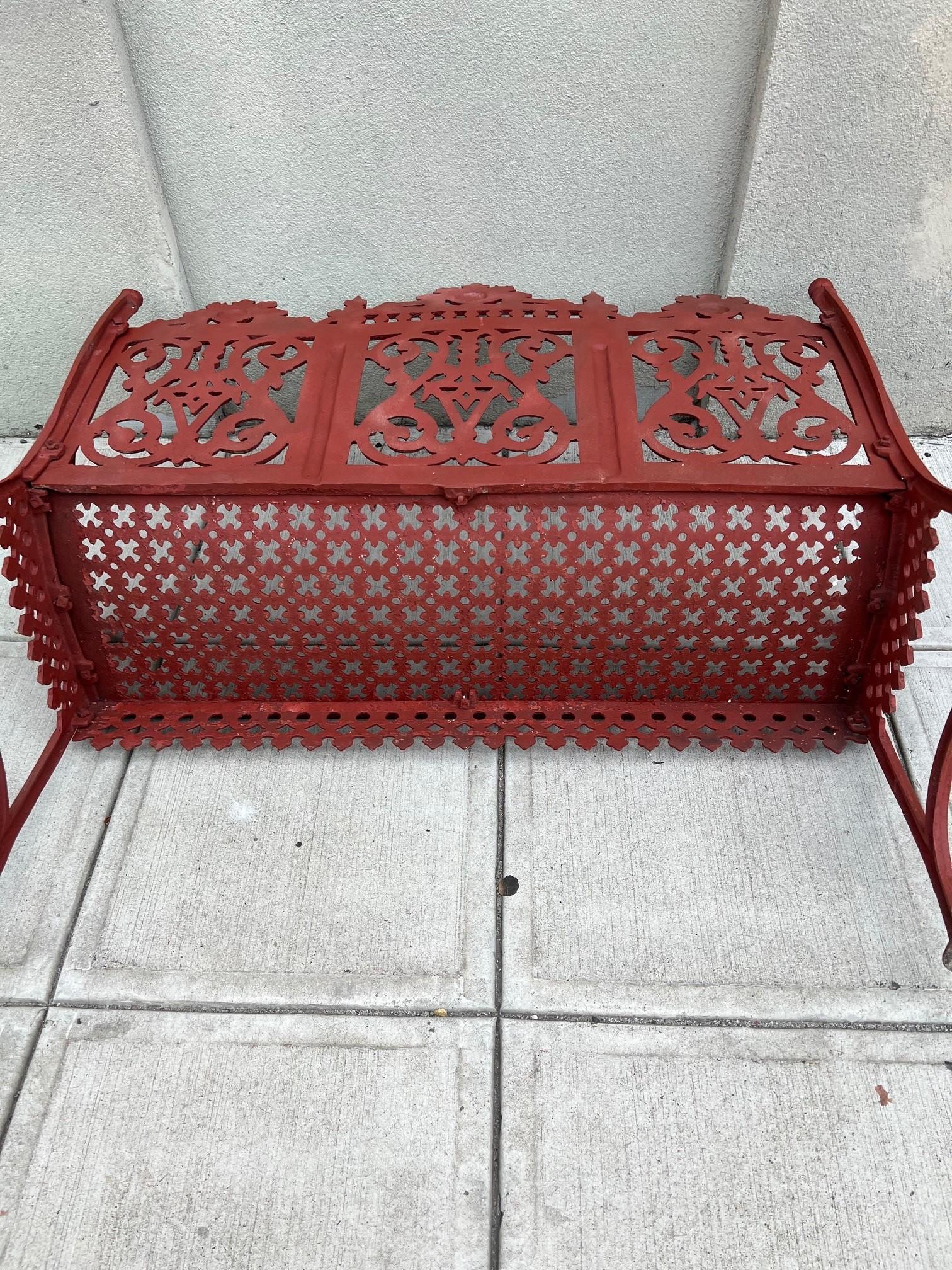 Vintage Cast Aluminum Garden Bench in The Style of William Adams Foundry   7