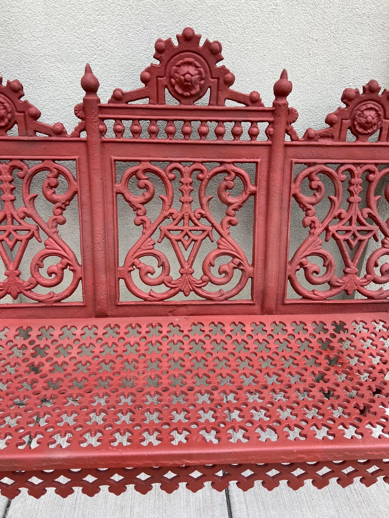 Vintage Cast Aluminum Garden Bench in The Style of William Adams Foundry   In Good Condition In Stamford, CT