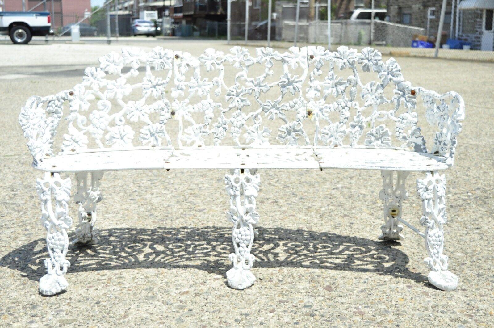 Vintage Cast Aluminum Grape and Leaf Vine Outdoor Garden Loveseat Settee Bench 5