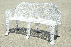 Vintage Cast Aluminum Grape and Leaf Vine Outdoor Garden Loveseat Settee Bench