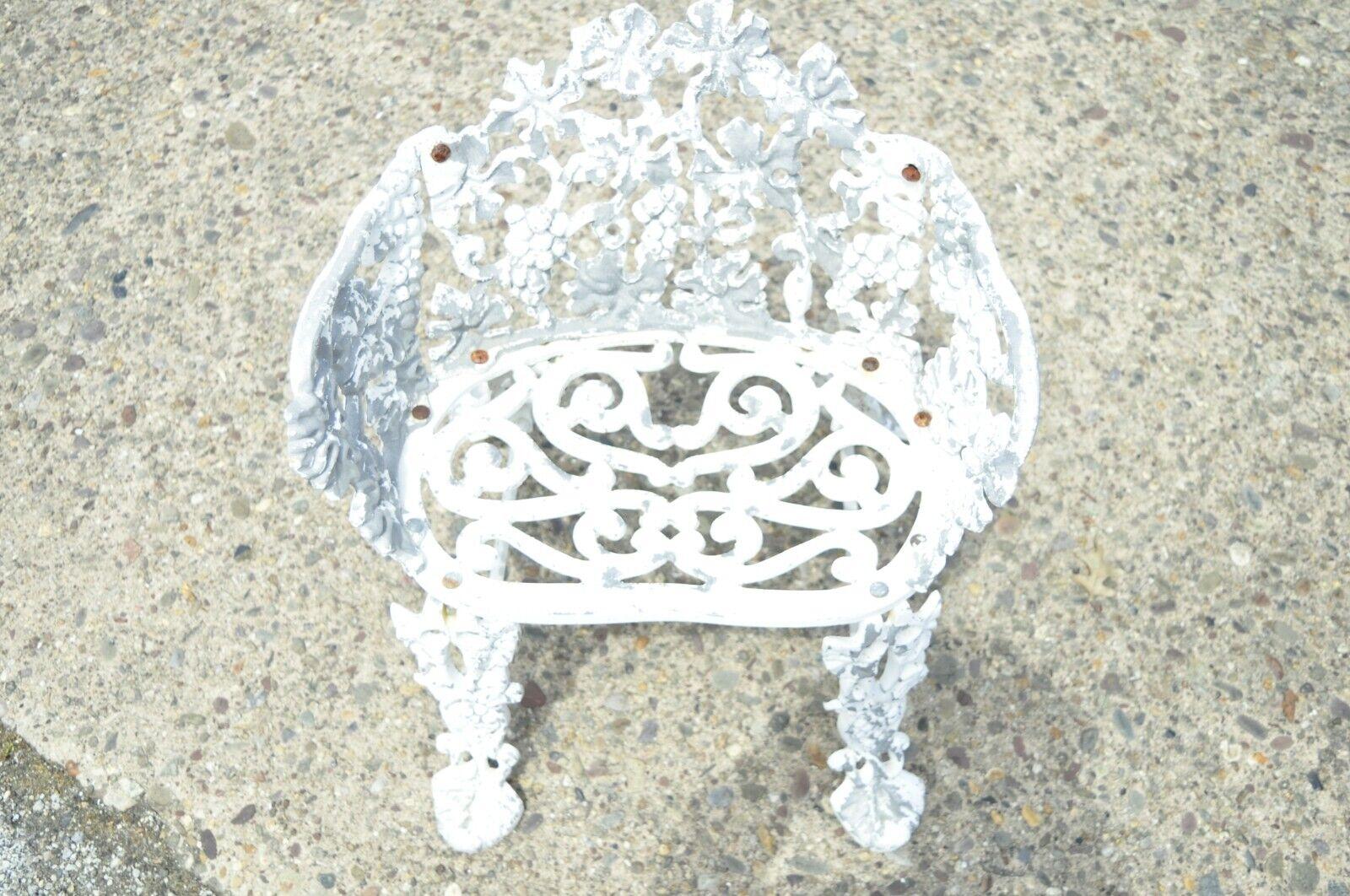 20th Century Vintage Cast Aluminum Grape and Vine Leaf Outdoor Garden Chair Set with Table
