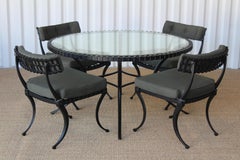 Vintage Cast Aluminum "Klismos" Dining Set by Thinline of California, 1960s
