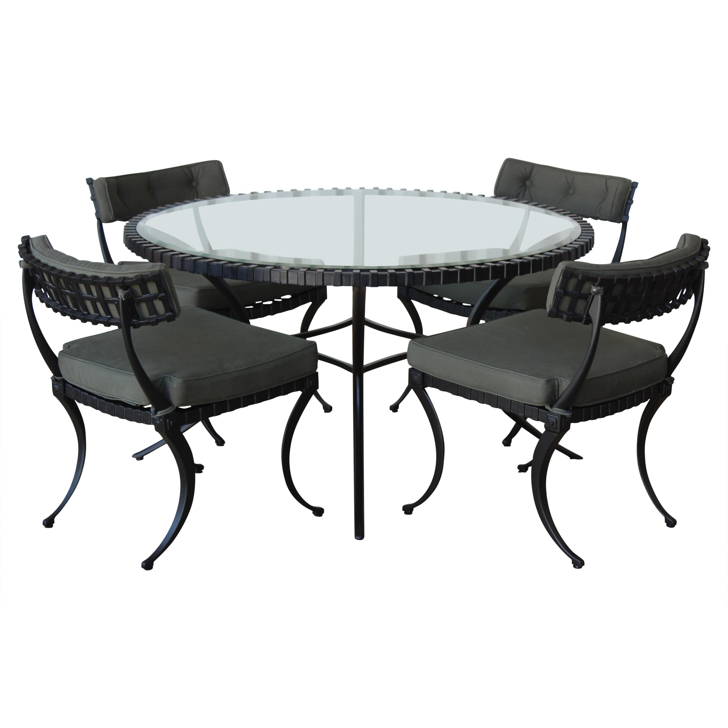 Vintage Cast Aluminum "Klismos" Dining Set by Thinline of California, 1960s