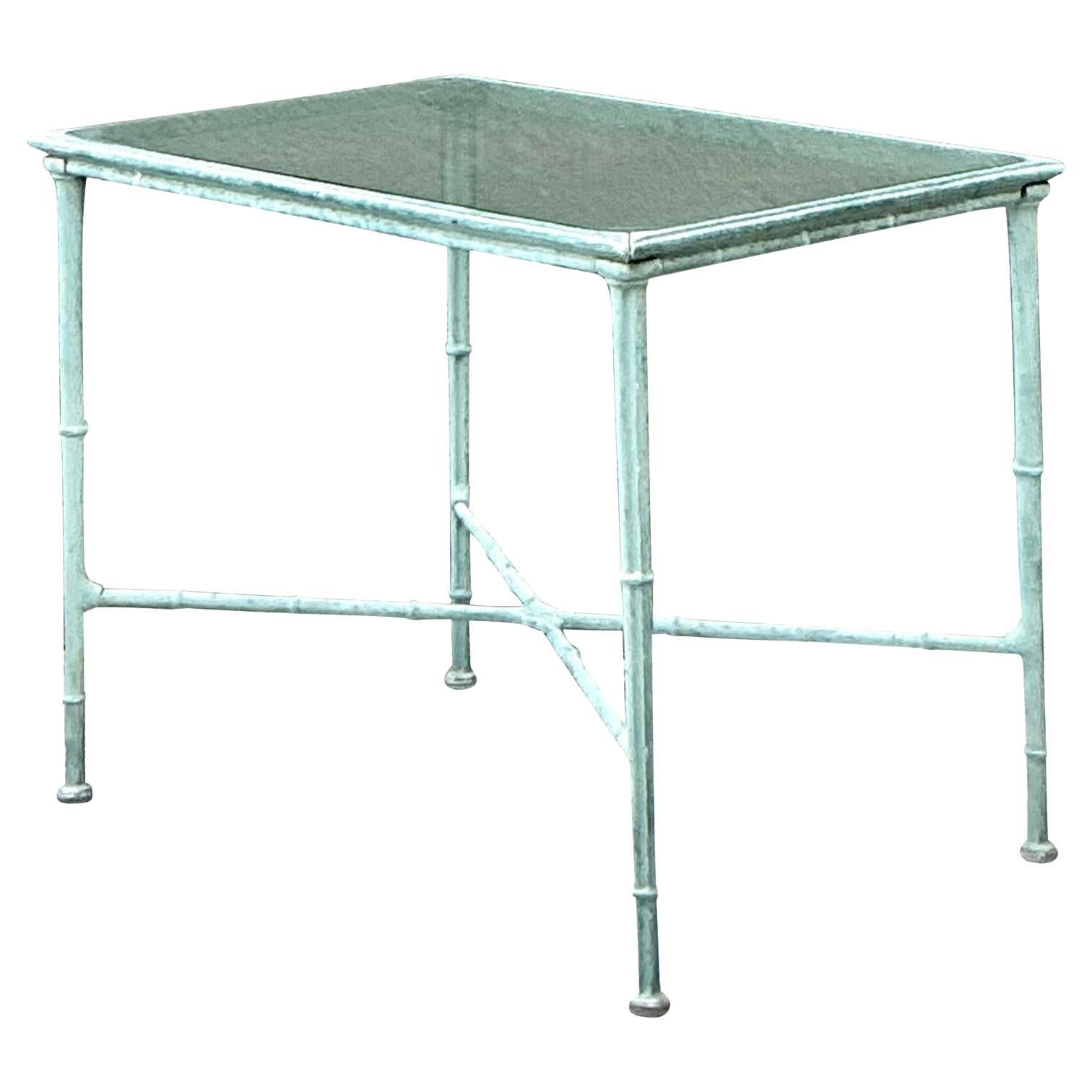 Vintage Cast Aluminum Outdoor Side Table After Brown Jordan
