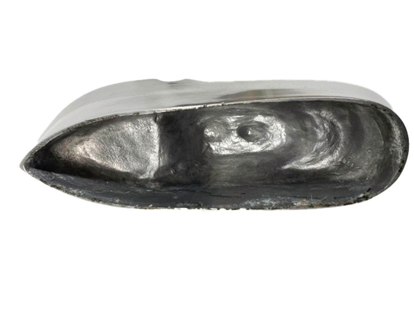 Vintage Cast Aluminum Streamlined Ashtray of Ocean Liner Form In Good Condition For Sale In Nantucket, MA