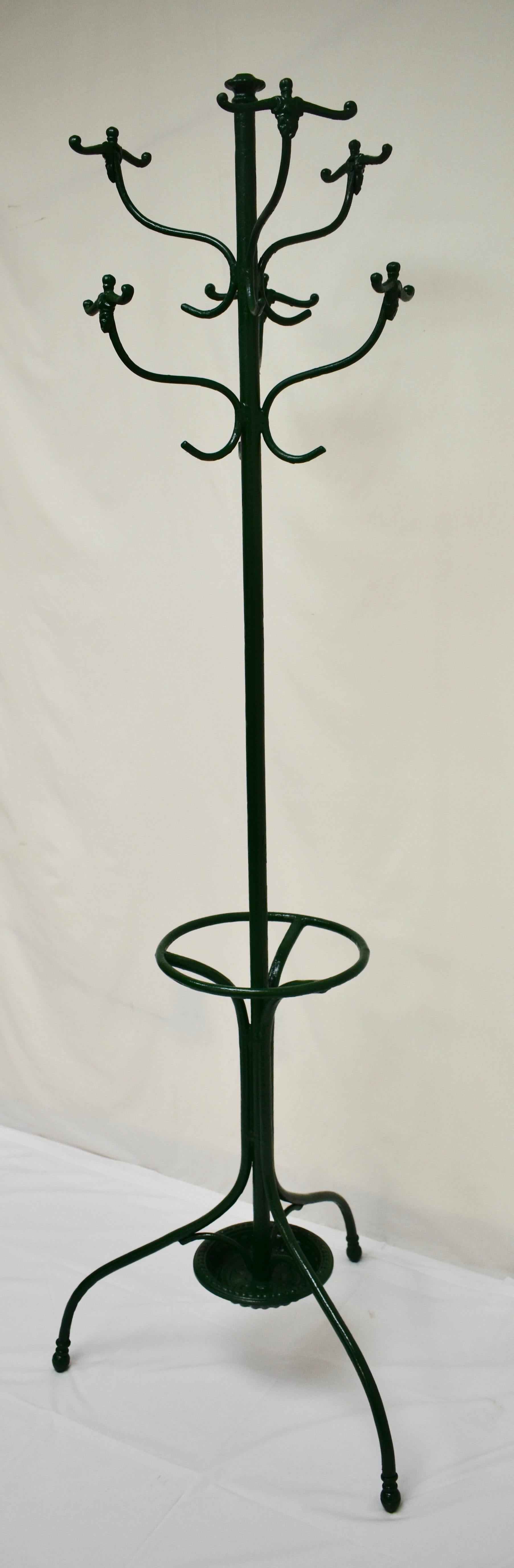 Hungarian Vintage Cast and Wrought Iron Hall Tree