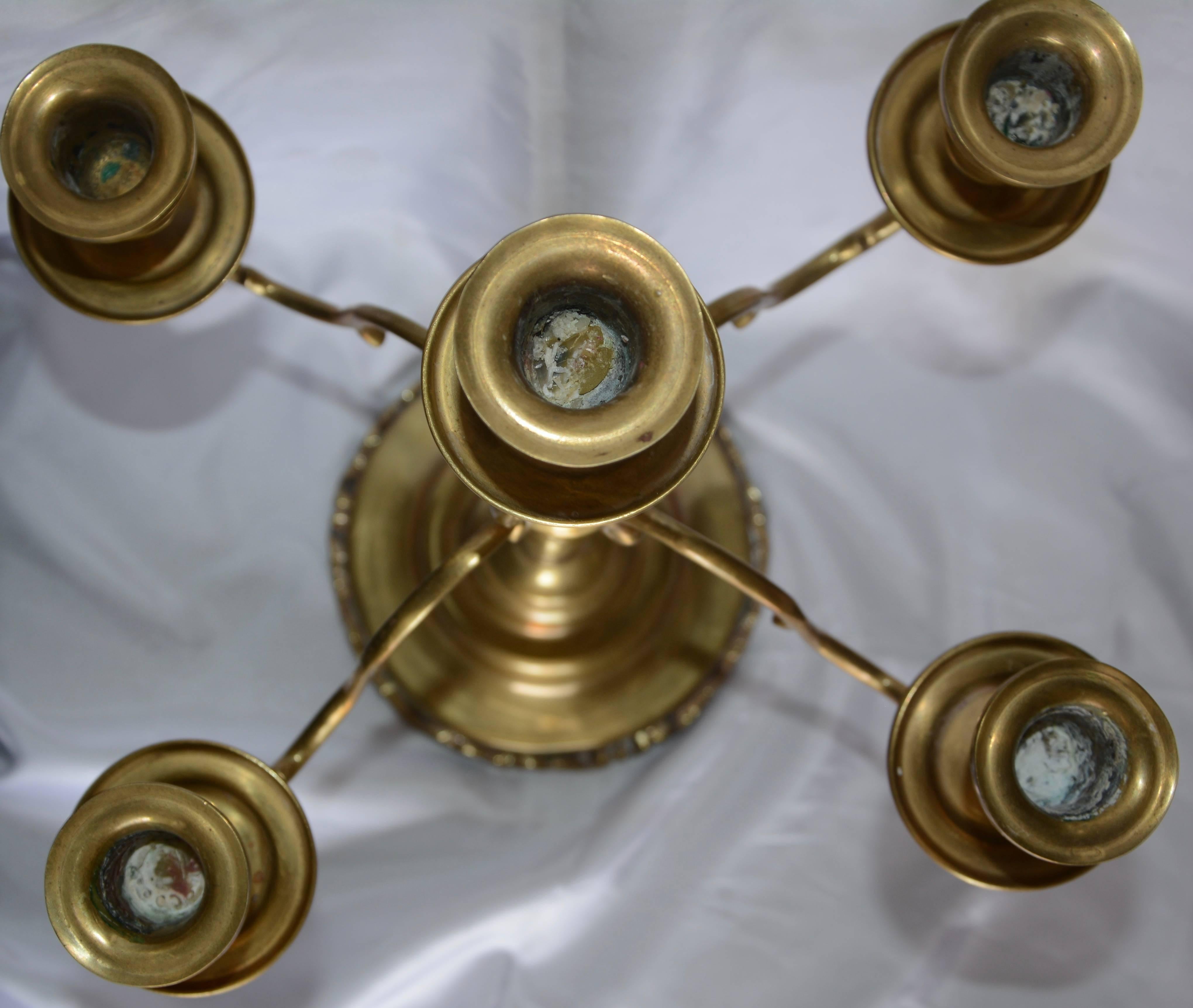 Other Brass Candelabra with Four Arms Vintage