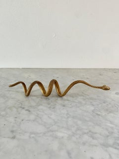 Vintage Cast Brass Coiled Serpent Snake