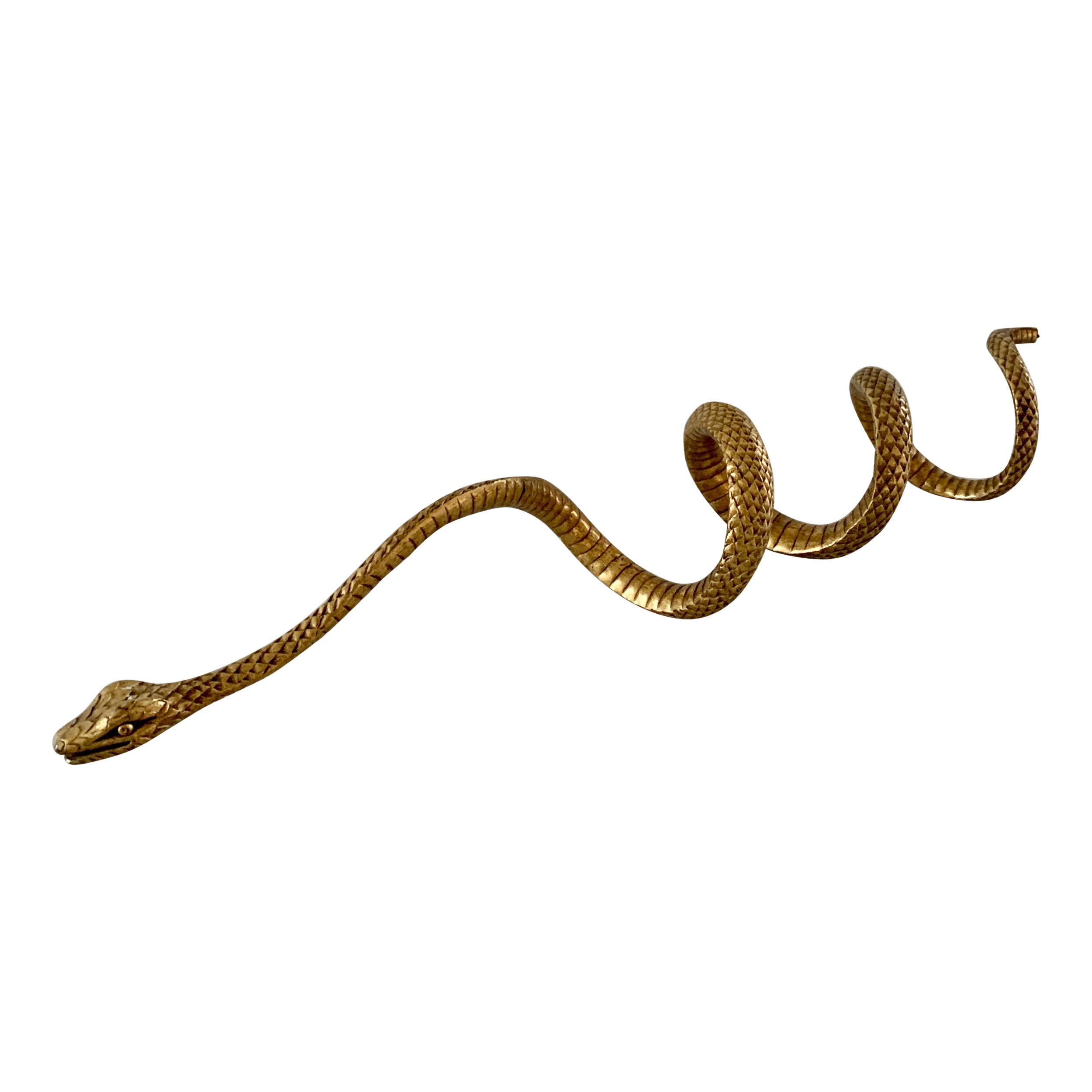 Serpent Vintage en laiton moulé