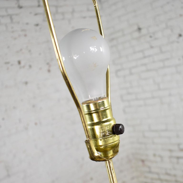 Vintage Cast Brass Conch Shell Table Lamp on Turned Wood ...
