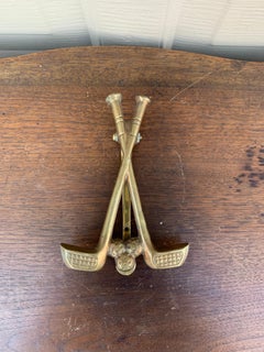 Vintage Cast Brass Double Golf Club Door Knocker