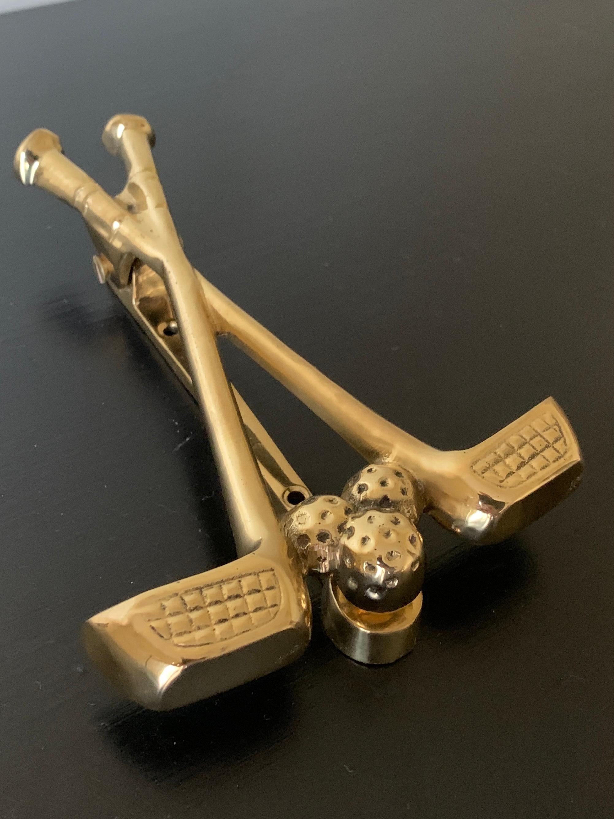 Vintage Cast Brass Double Golf Club Türklopfer (amerikanisch) im Angebot