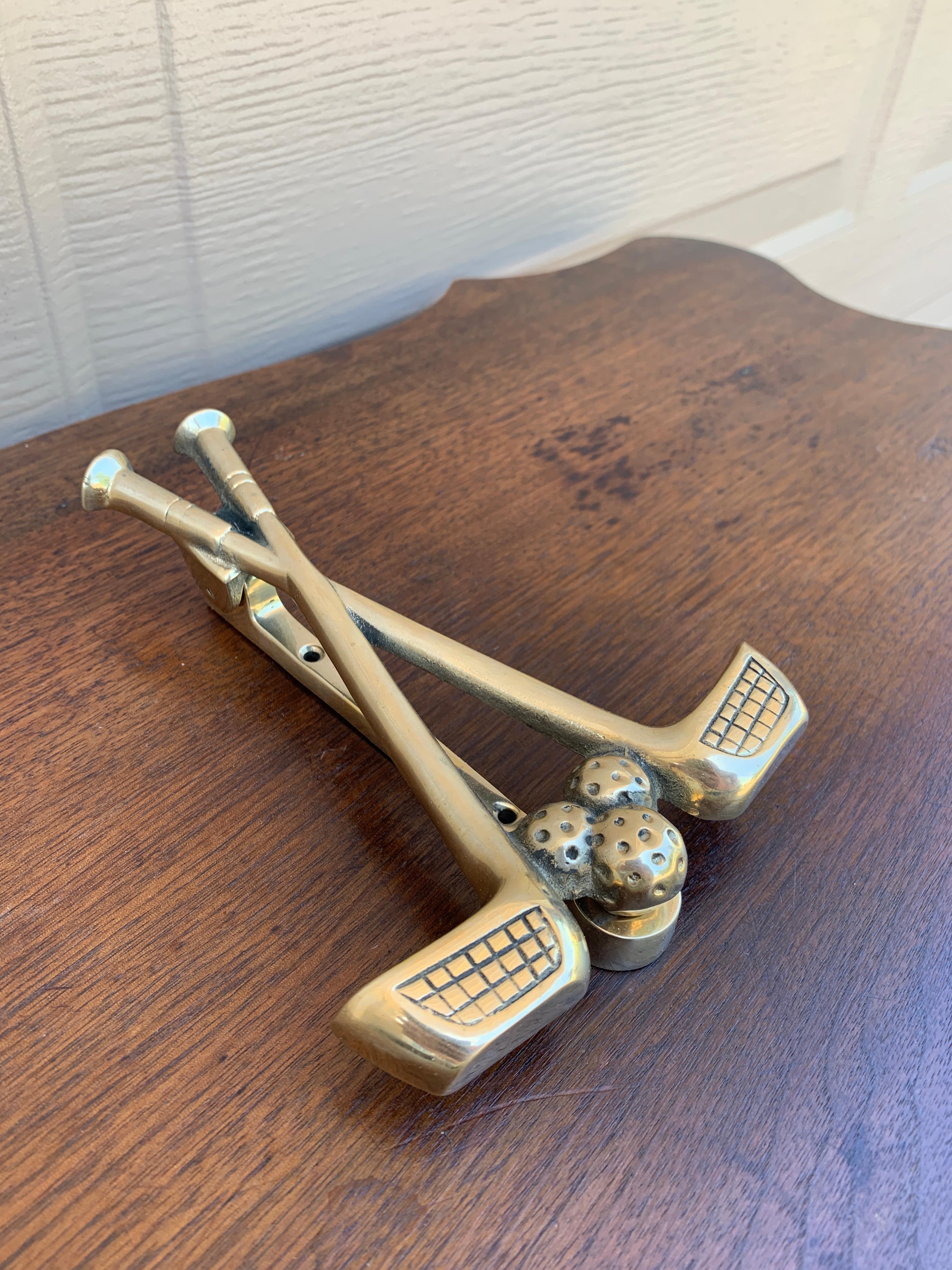 Américain Knocker de porte club de golf vintage en laiton moulé en vente