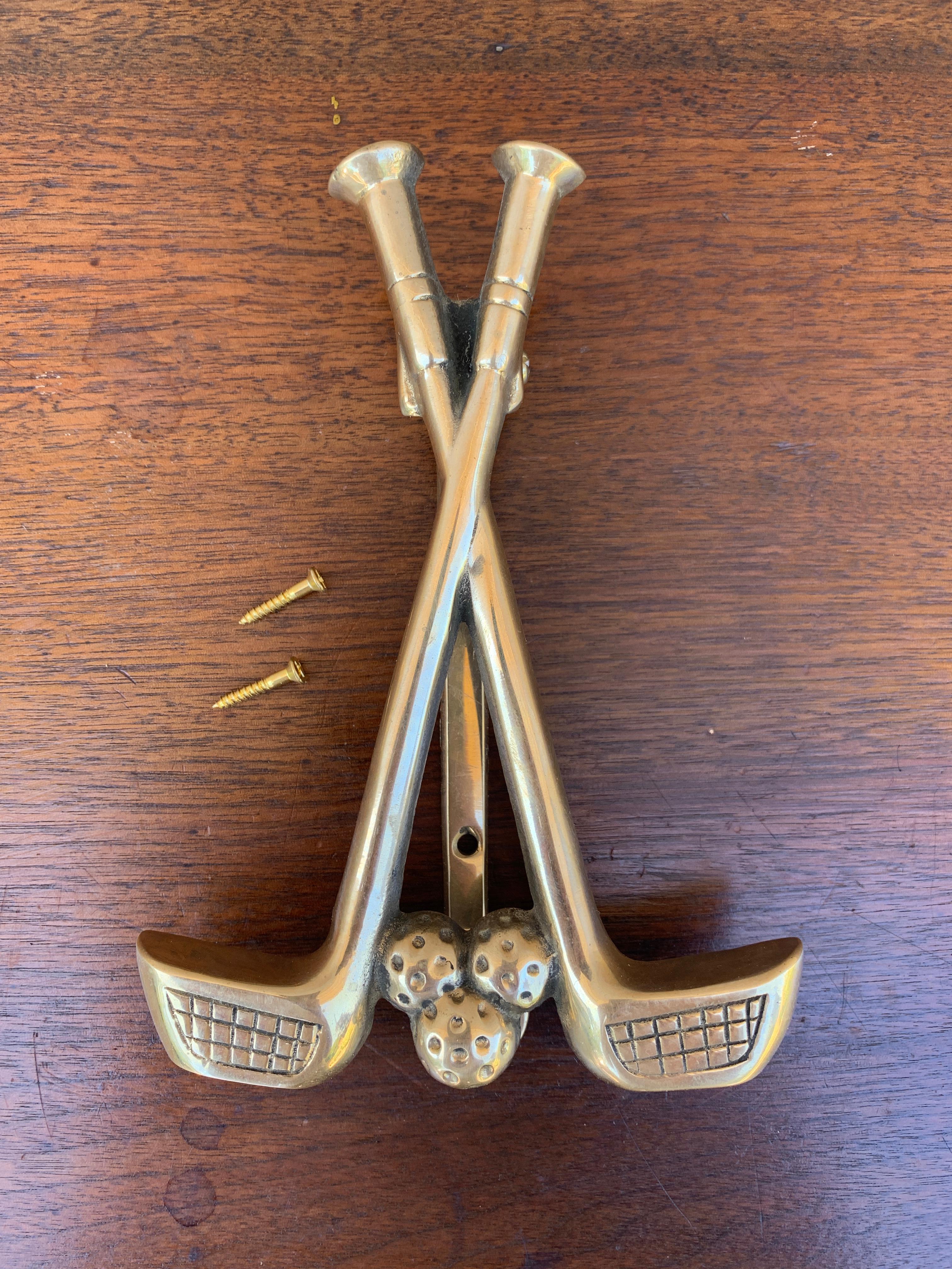 Knocker de porte club de golf vintage en laiton moulé en vente 1