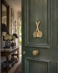 Late 20th Century Cast Brass Double Tennis Racket Door Knocker