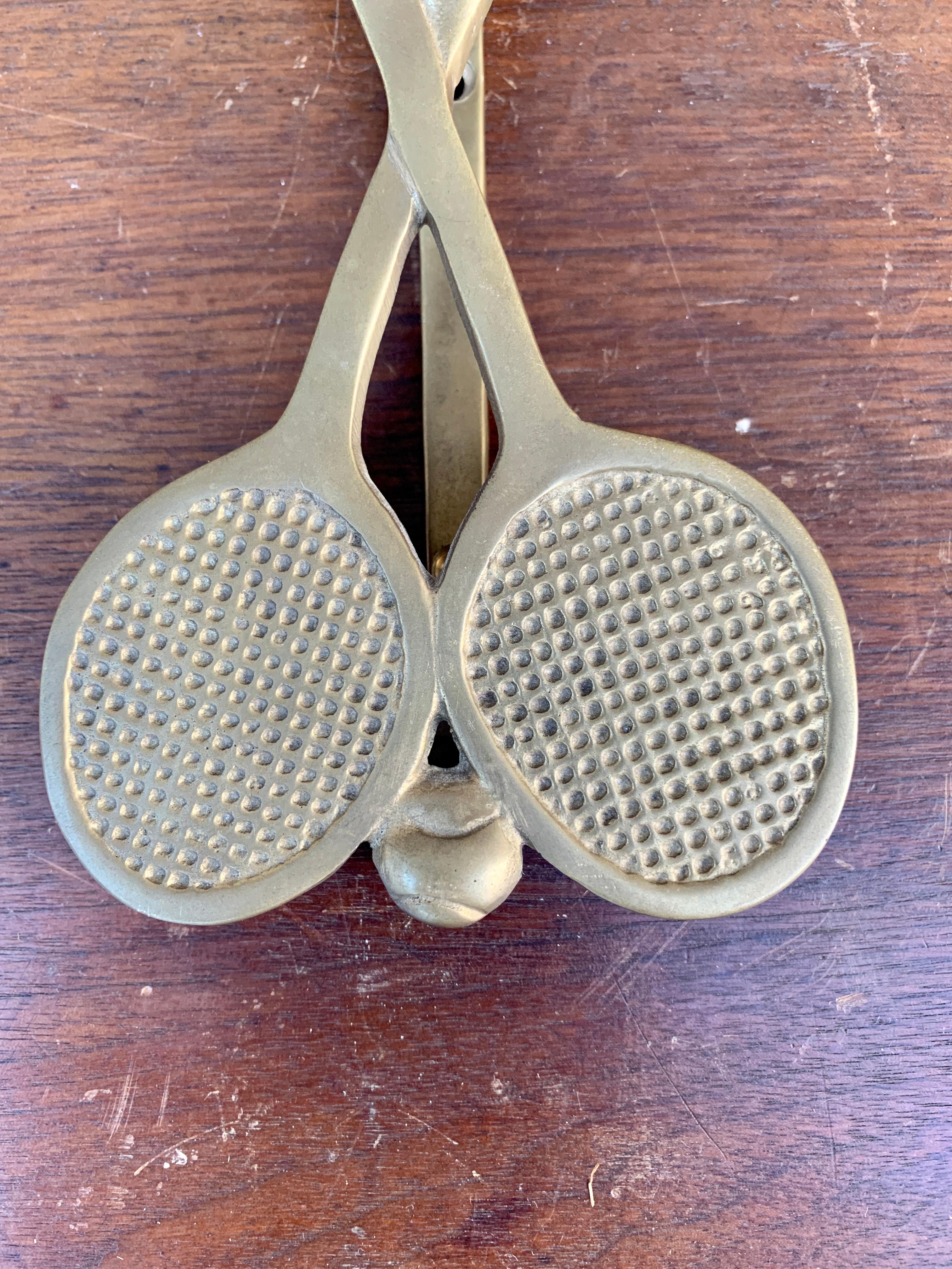 American Vintage Cast Brass Double Tennis Racket Door Knocker