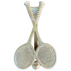 Vintage Cast Brass Double Tennis Racket Door Knocker