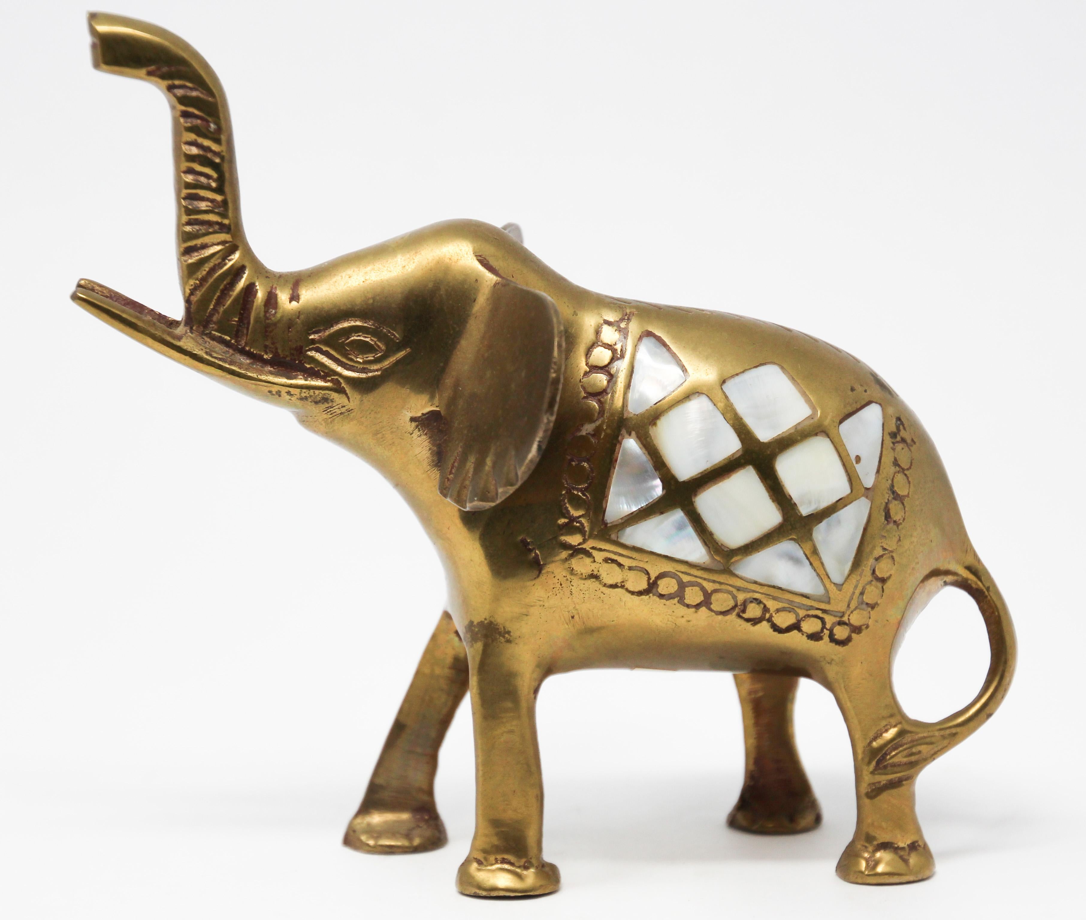 Indian Vintage Cast Brass Elephant Sculpture Paper Weight