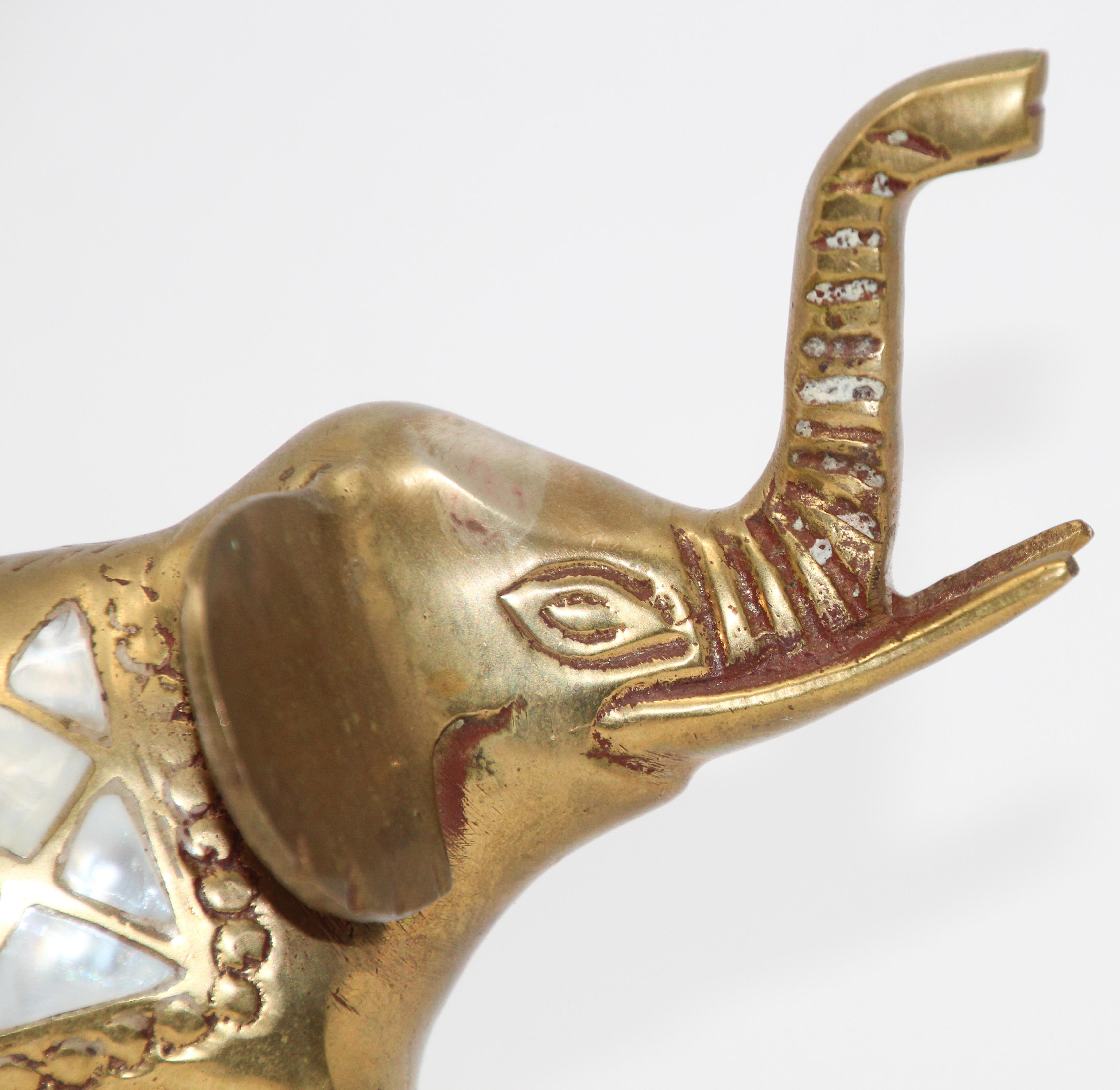 20th Century Vintage Cast Brass Elephant Sculpture Paper Weight