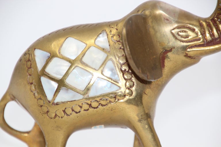 Vintage Cast Brass Elephant Sculpture Paper Weight at 1stDibs
